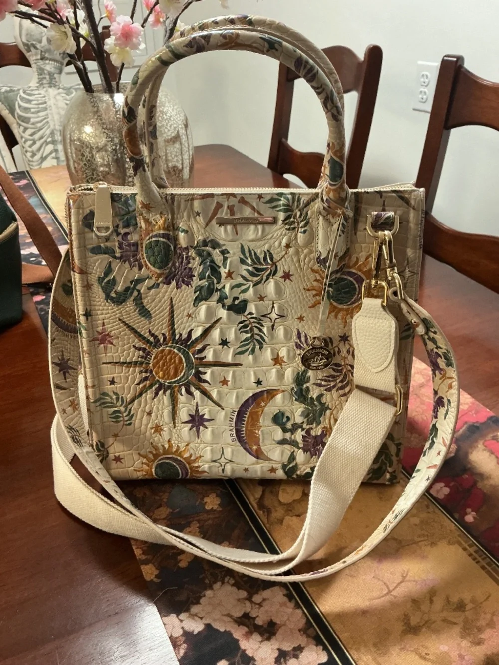 NWOT Brahmin Caroline Satchel Vitality Celestial Melbourne Leather - Picture 2 of 9